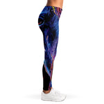 Dark Blue Horse Portrait Print Women's Leggings