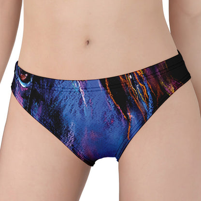 Dark Blue Horse Portrait Print Women's Panties