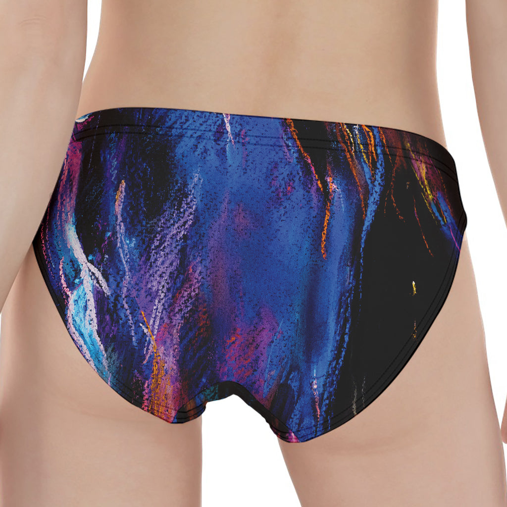 Dark Blue Horse Portrait Print Women's Panties