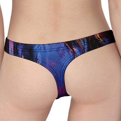 Dark Blue Horse Portrait Print Women's Thong