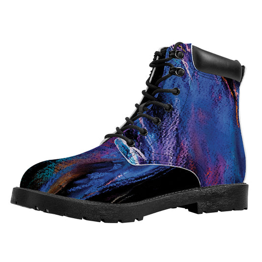 Dark Blue Horse Portrait Print Work Boots