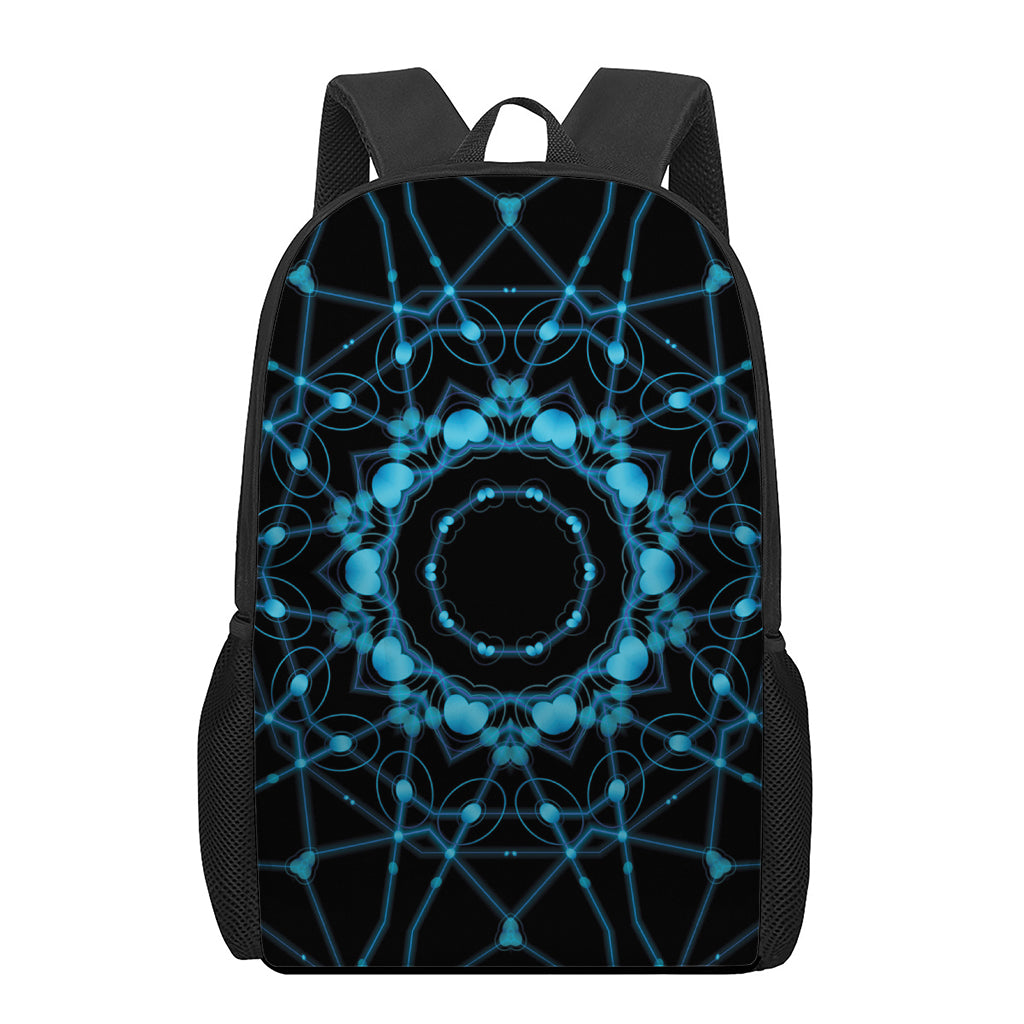Dark Blue Kaleidoscope Print 17 Inch Backpack