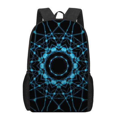 Dark Blue Kaleidoscope Print 17 Inch Backpack