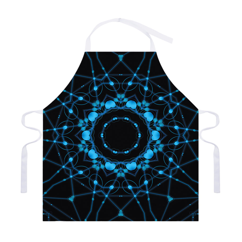 Dark Blue Kaleidoscope Print Adjustable Apron