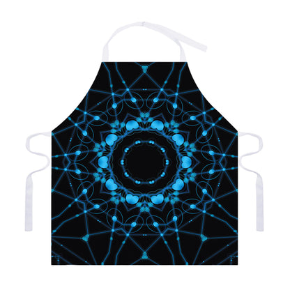 Dark Blue Kaleidoscope Print Adjustable Apron