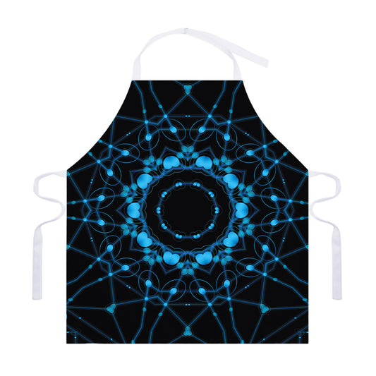 Dark Blue Kaleidoscope Print Adjustable Apron