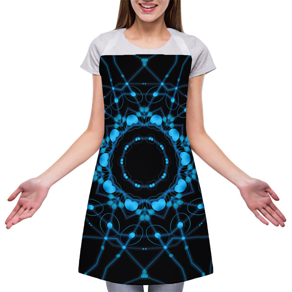 Dark Blue Kaleidoscope Print Adjustable Apron