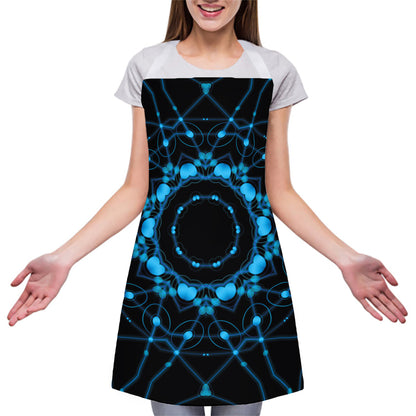 Dark Blue Kaleidoscope Print Adjustable Apron