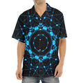 Dark Blue Kaleidoscope Print Aloha Shirt