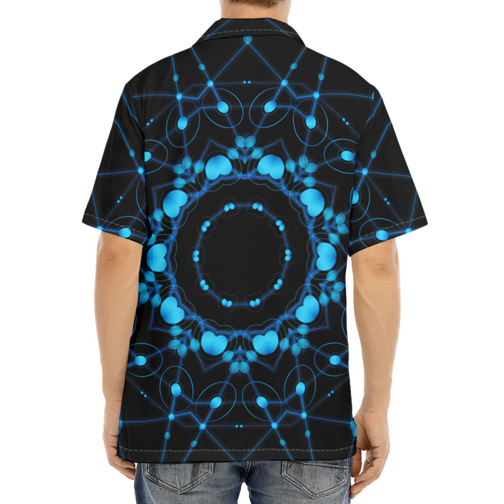 Dark Blue Kaleidoscope Print Aloha Shirt