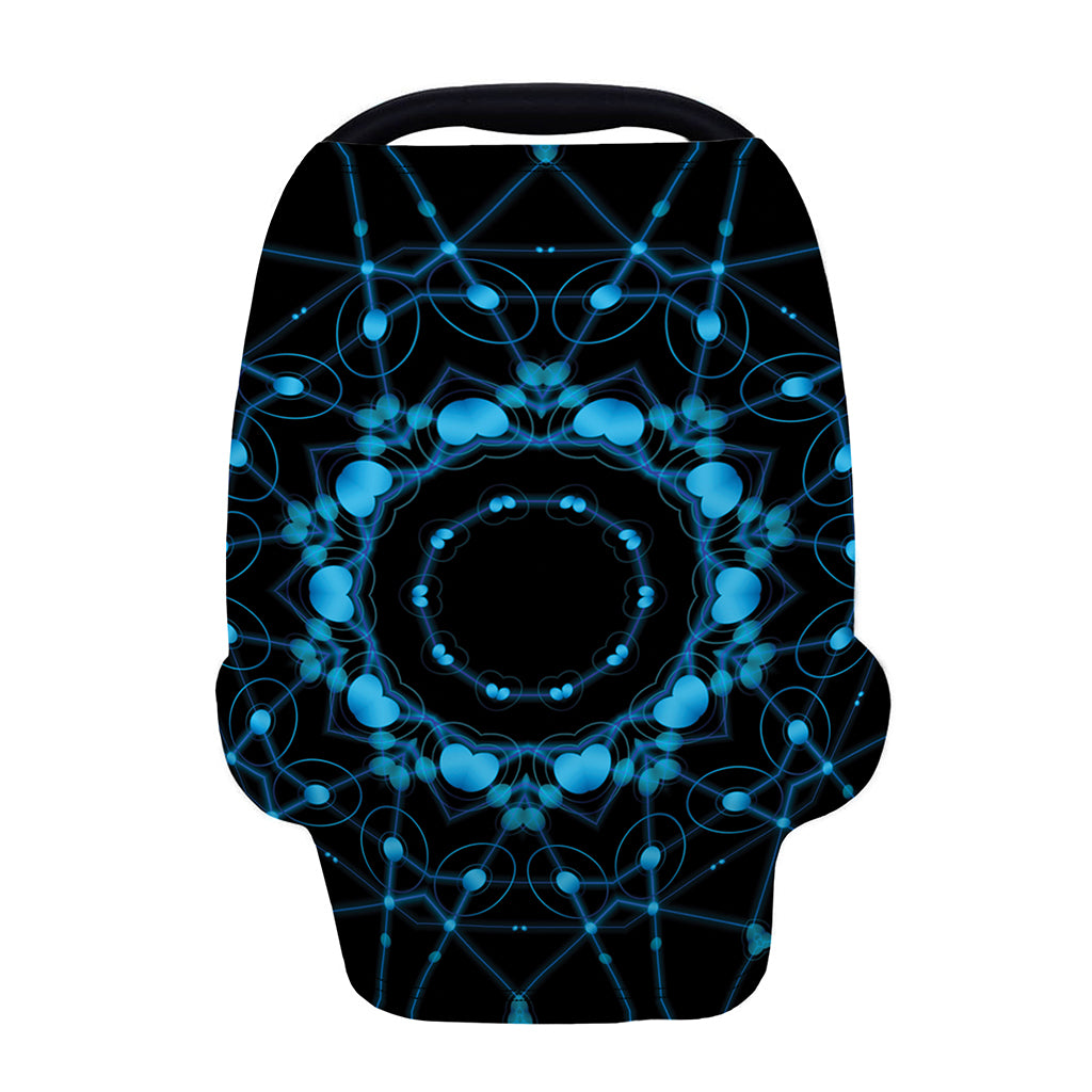 Dark Blue Kaleidoscope Print Baby Seat Cover