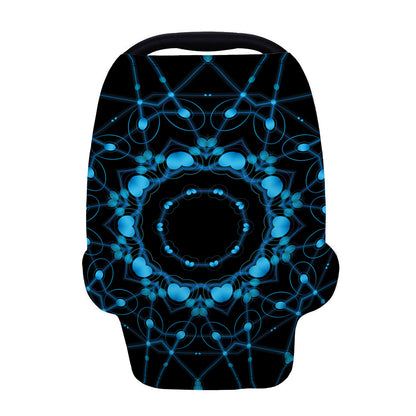 Dark Blue Kaleidoscope Print Baby Seat Cover