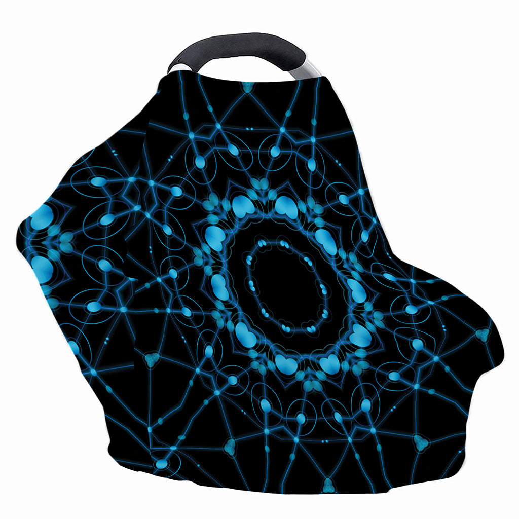 Dark Blue Kaleidoscope Print Baby Seat Cover