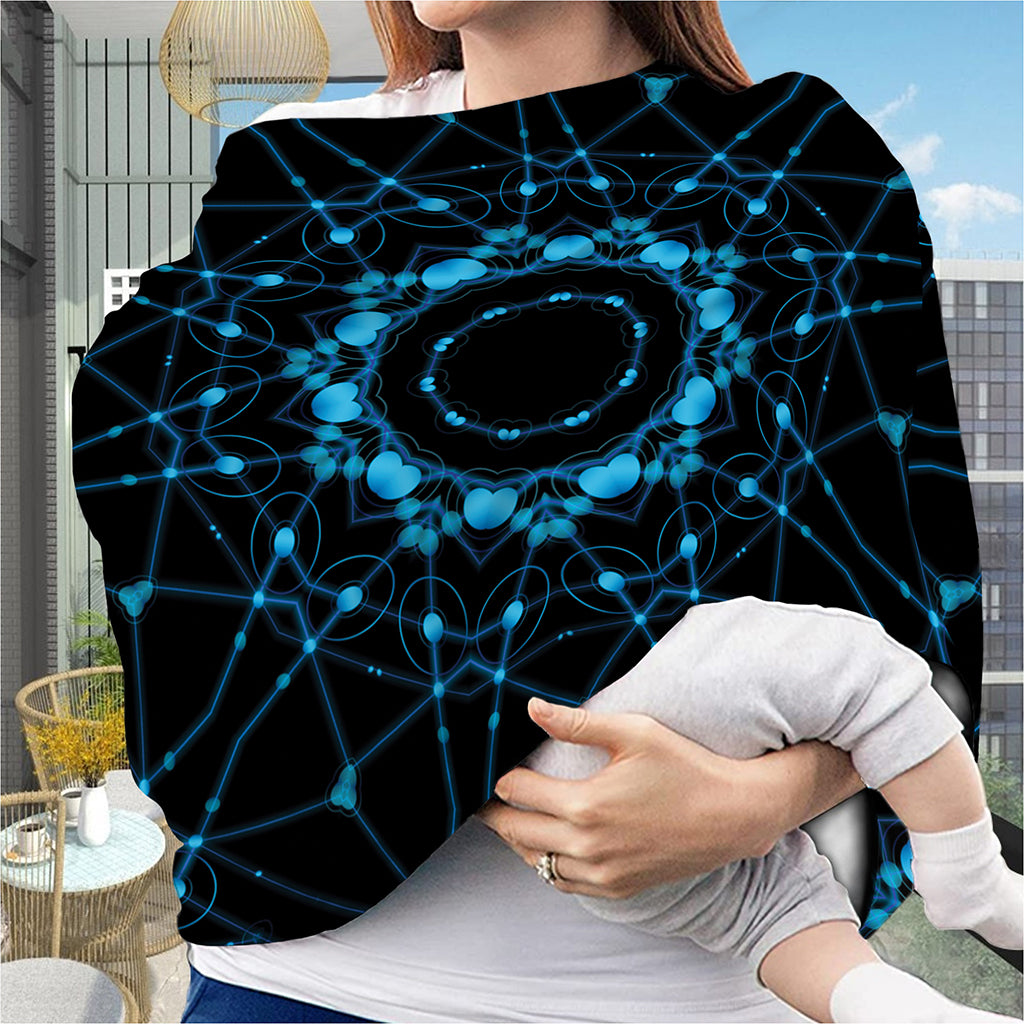Dark Blue Kaleidoscope Print Baby Seat Cover