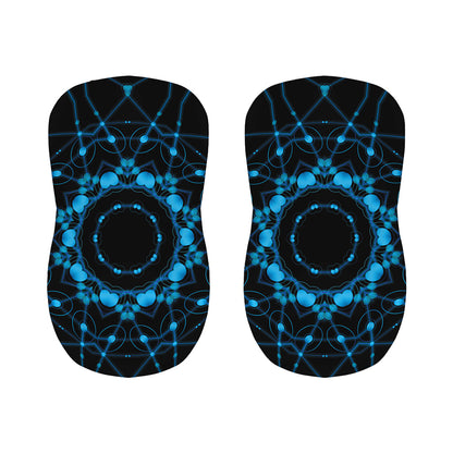 Dark Blue Kaleidoscope Print Bar Stool Covers