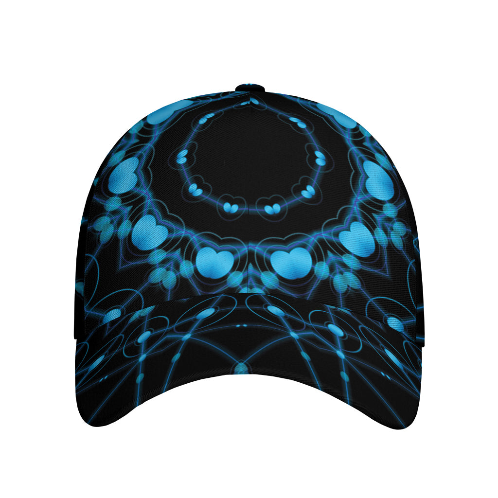 Dark Blue Kaleidoscope Print Baseball Cap