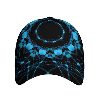 Dark Blue Kaleidoscope Print Baseball Cap