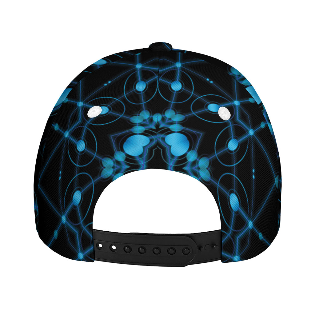 Dark Blue Kaleidoscope Print Baseball Cap