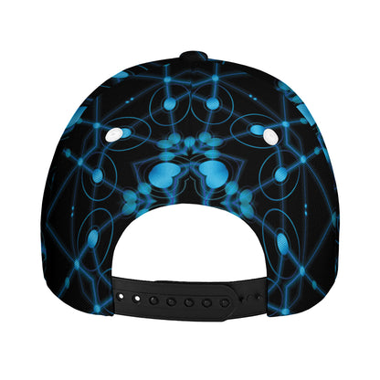 Dark Blue Kaleidoscope Print Baseball Cap