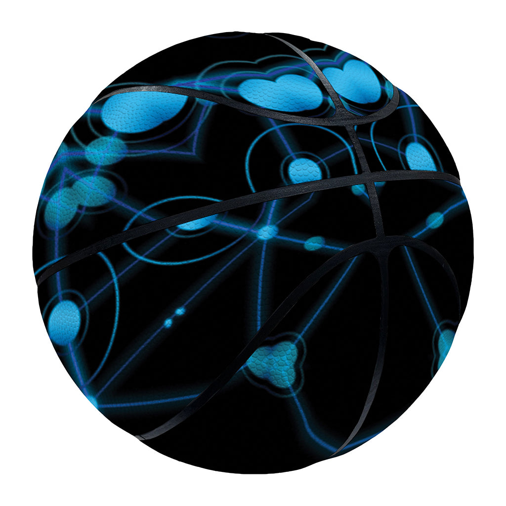 Dark Blue Kaleidoscope Print Basketball