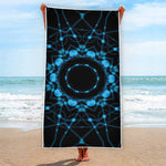 Dark Blue Kaleidoscope Print Beach Towel