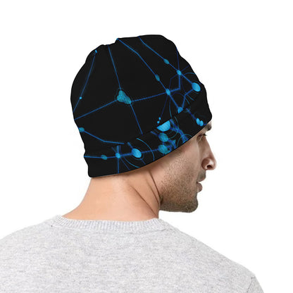 Dark Blue Kaleidoscope Print Beanie