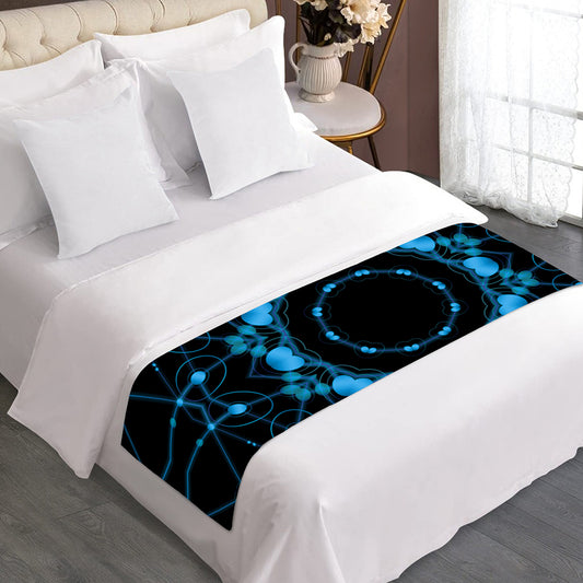 Dark Blue Kaleidoscope Print Bed Runner