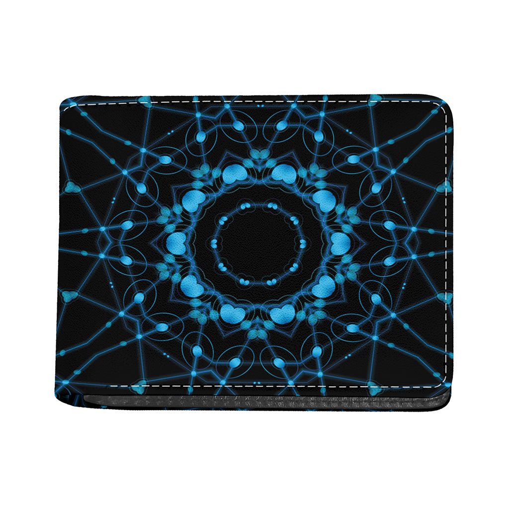 Dark Blue Kaleidoscope Print Bifold Wallet