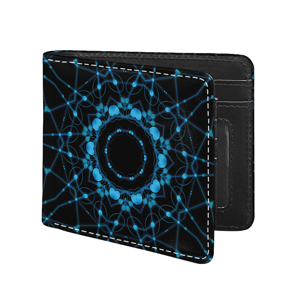 Dark Blue Kaleidoscope Print Bifold Wallet