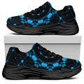 Dark Blue Kaleidoscope Print Black Chunky Shoes