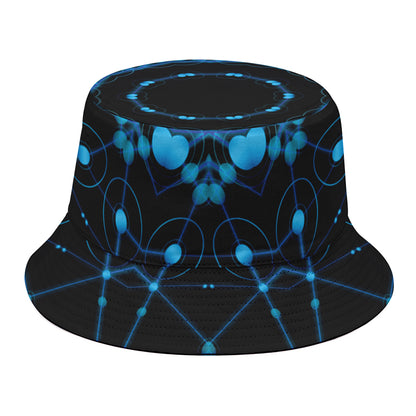 Dark Blue Kaleidoscope Print Bucket Hat