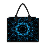Dark Blue Kaleidoscope Print Canvas Tote Bag