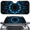 Dark Blue Kaleidoscope Print Car Windshield Sun Shade