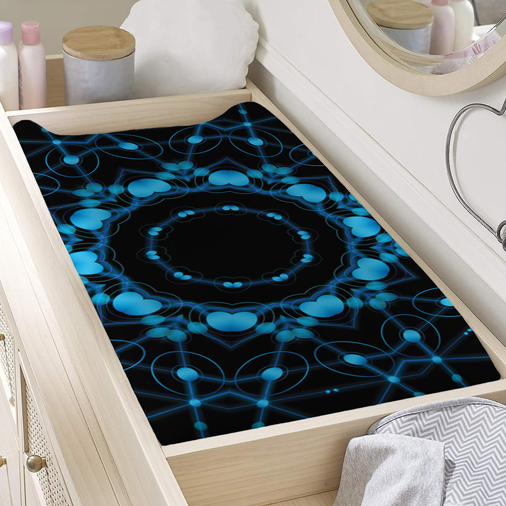 Dark Blue Kaleidoscope Print Changing Pad Cover