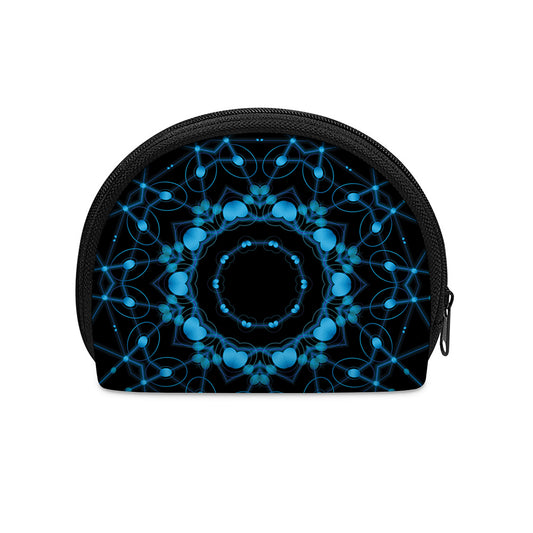 Dark Blue Kaleidoscope Print Coin Purse