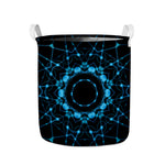 Dark Blue Kaleidoscope Print Collapsible Laundry Basket