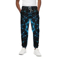 Dark Blue Kaleidoscope Print Cotton Sweatpants