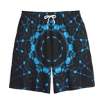 Dark Blue Kaleidoscope Print Cotton Shorts