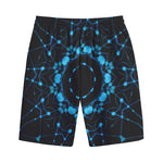 Dark Blue Kaleidoscope Print Cotton Shorts