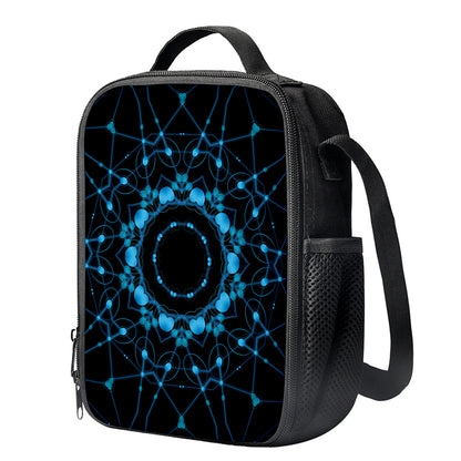 Dark Blue Kaleidoscope Print Crossbody Lunch Bag