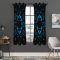 Dark Blue Kaleidoscope Print Grommet Curtain Panels