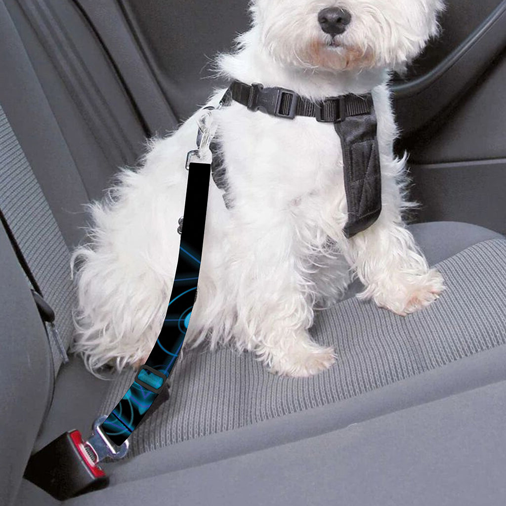 Dark Blue Kaleidoscope Print Dog Seat Belt