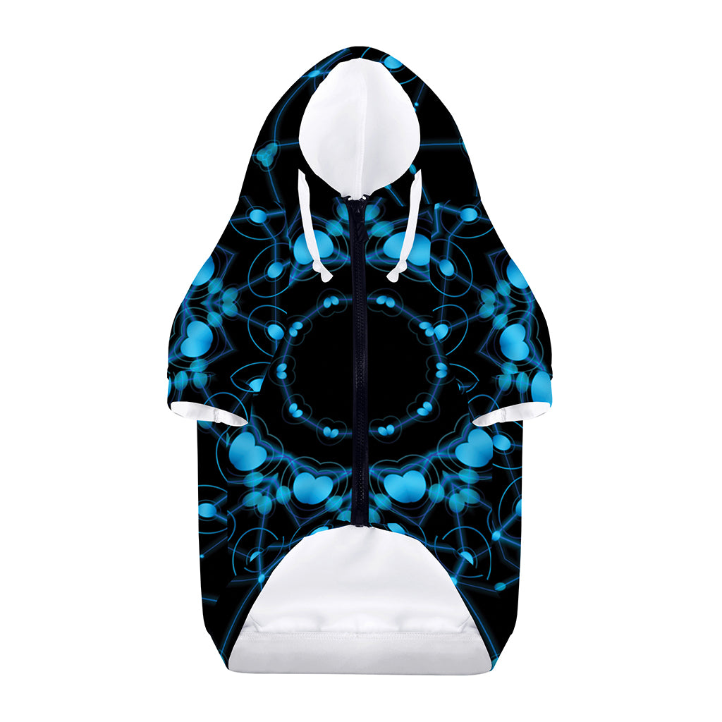 Dark Blue Kaleidoscope Print Dog Zip Up Hoodie