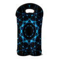 Dark Blue Kaleidoscope Print Double Neoprene Wine Tote