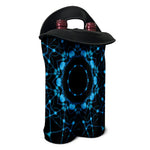 Dark Blue Kaleidoscope Print Double Neoprene Wine Tote