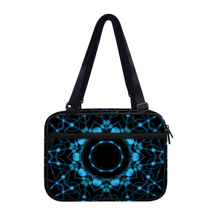 Dark Blue Kaleidoscope Print Double Strap Bible Bag