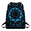 Dark Blue Kaleidoscope Print Drawstring Backpack