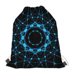 Dark Blue Kaleidoscope Print Drawstring Bag