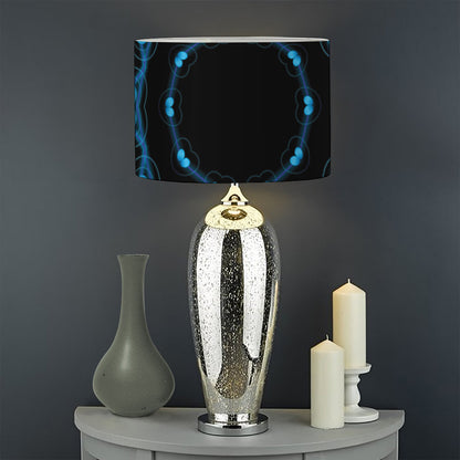 Dark Blue Kaleidoscope Print Drum Lamp Shade