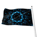 Dark Blue Kaleidoscope Print Flag